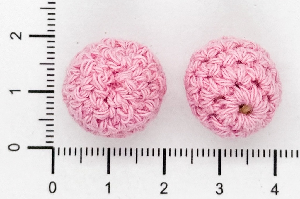 Bolitas 14mm tejidas crochet x 2 un 