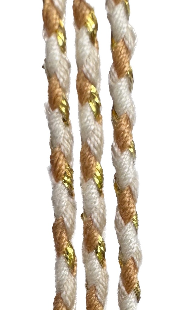 Cordón trenzado algodón c/lurex #001 x 5mt.