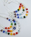 Set Pulseras 7 chakras 6mm blanco