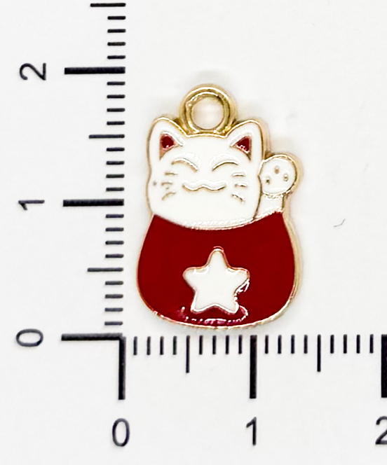 Dije esmaltado gatito de la suerte x 1un