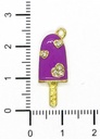 Dije helado strass metal gold lila x 1 un.