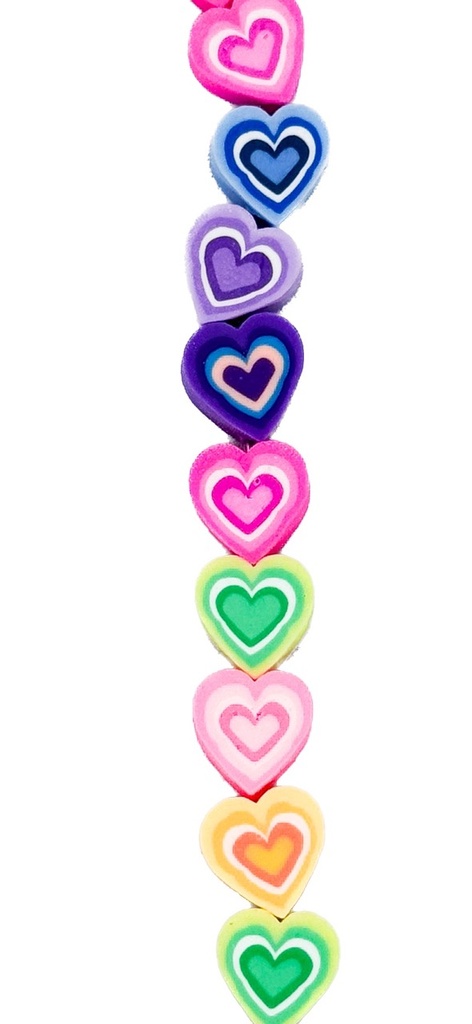 Tira de fimo corazones x 40un 