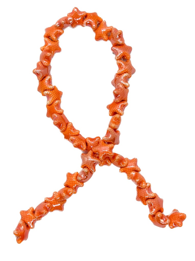 Cerámica 12 mm estrella mar naranja