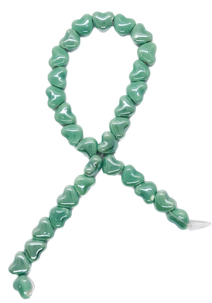Cerámica 10mm corazón aqua