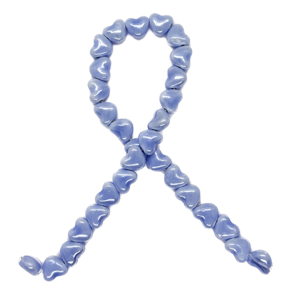 Cerámica 10mm corazón azul 