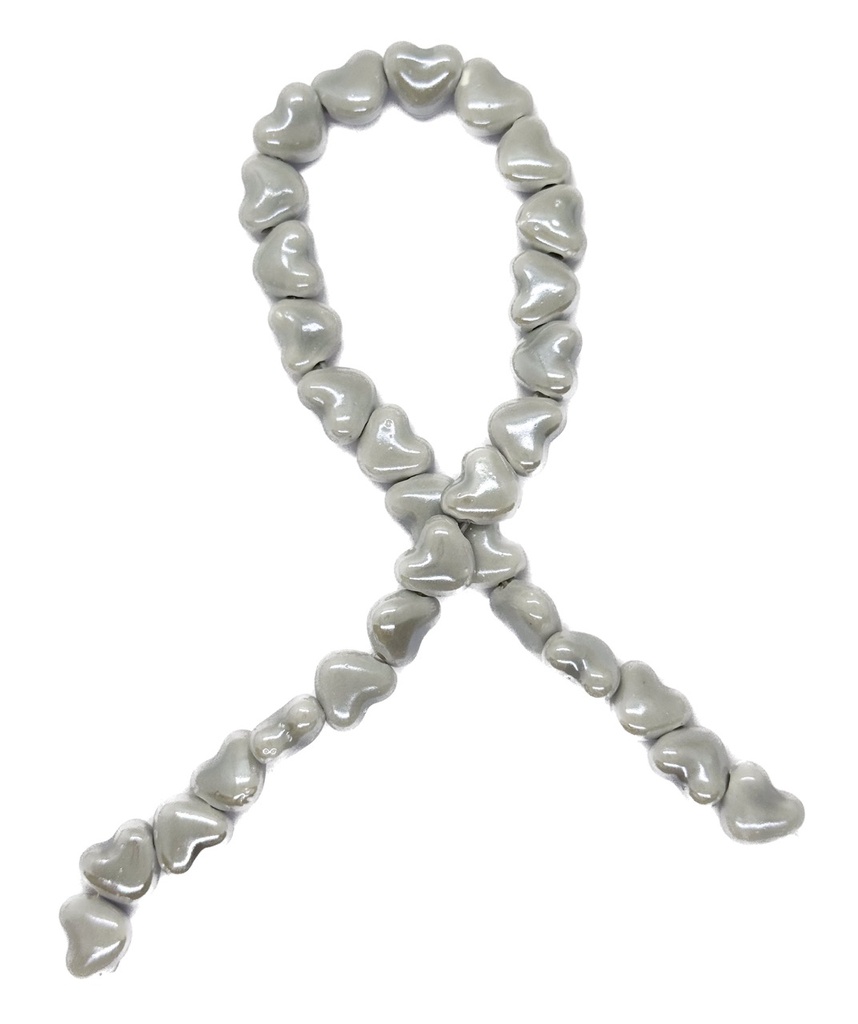 Cerámica 10mm corazón gris