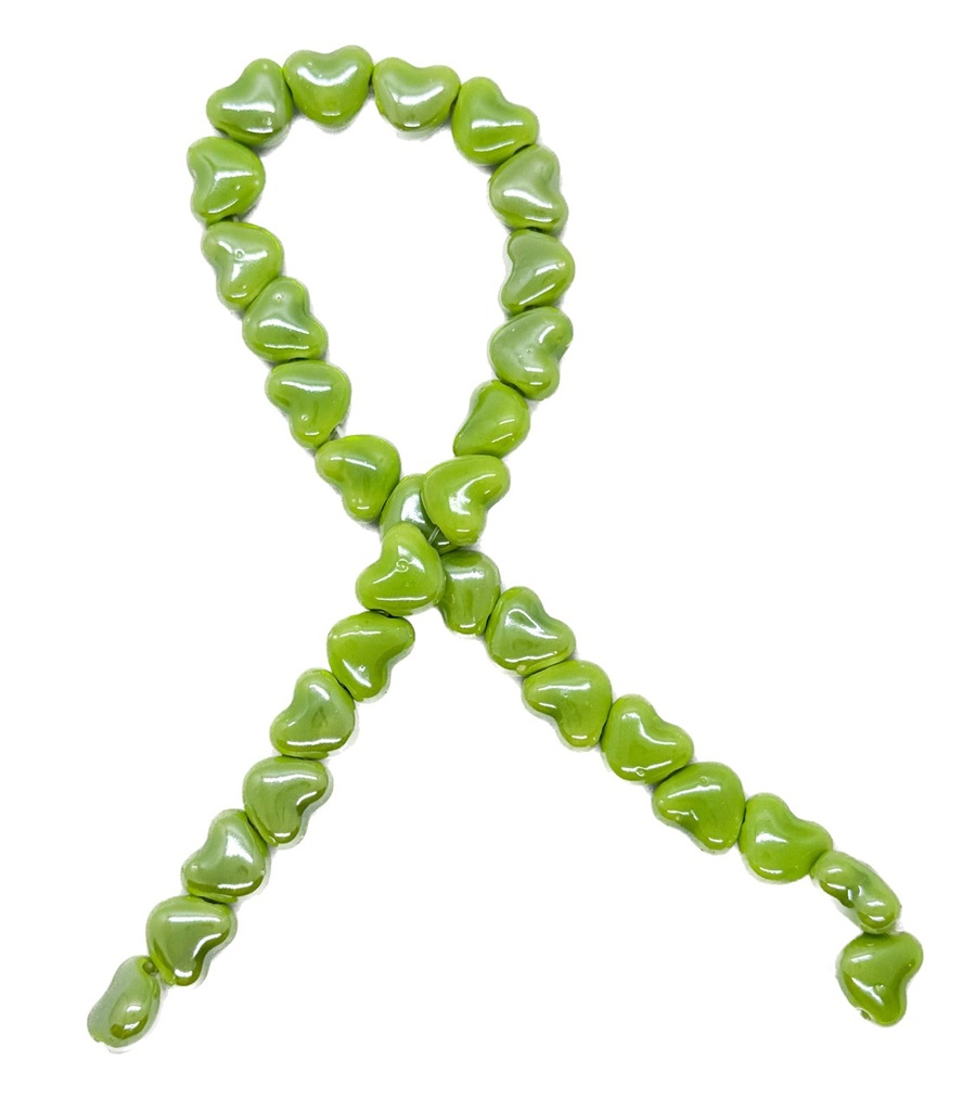 Cerámica 10mm corazón verde