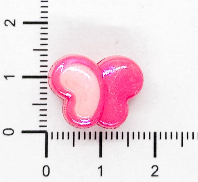 Plástico bicolor brillo AB mariposa 18mm x 10gr.  