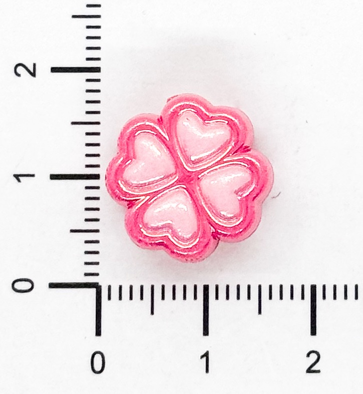 Plástico bicolor brillo AB trébol 15mm x 10gr. 