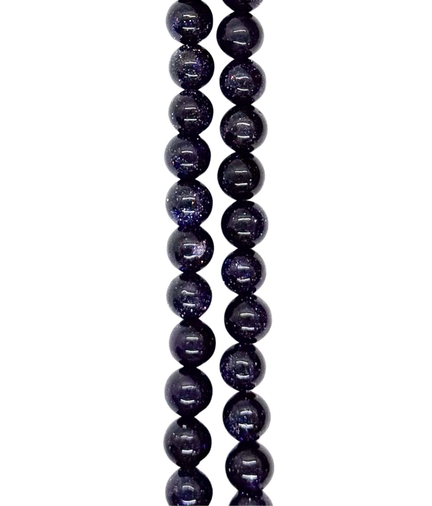 Bolita gold stone azúl 6mm x tira  