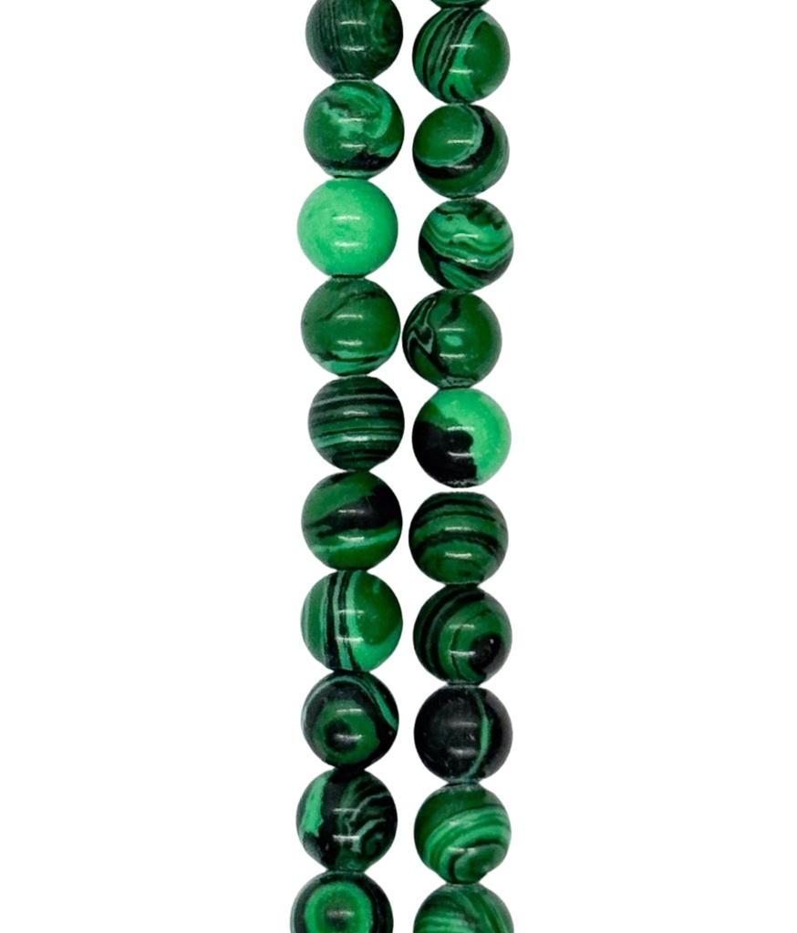 Bolita malaquita 6mm x tira  