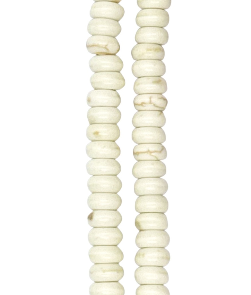 Piedra reconstituida rueda blanca 6mm x tira 