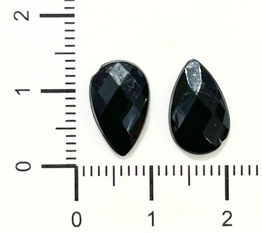 Gemas termopegables negra gota 8x12mm x 20un  