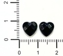 Gemas termopegables negra corazón 8mm x 30un  