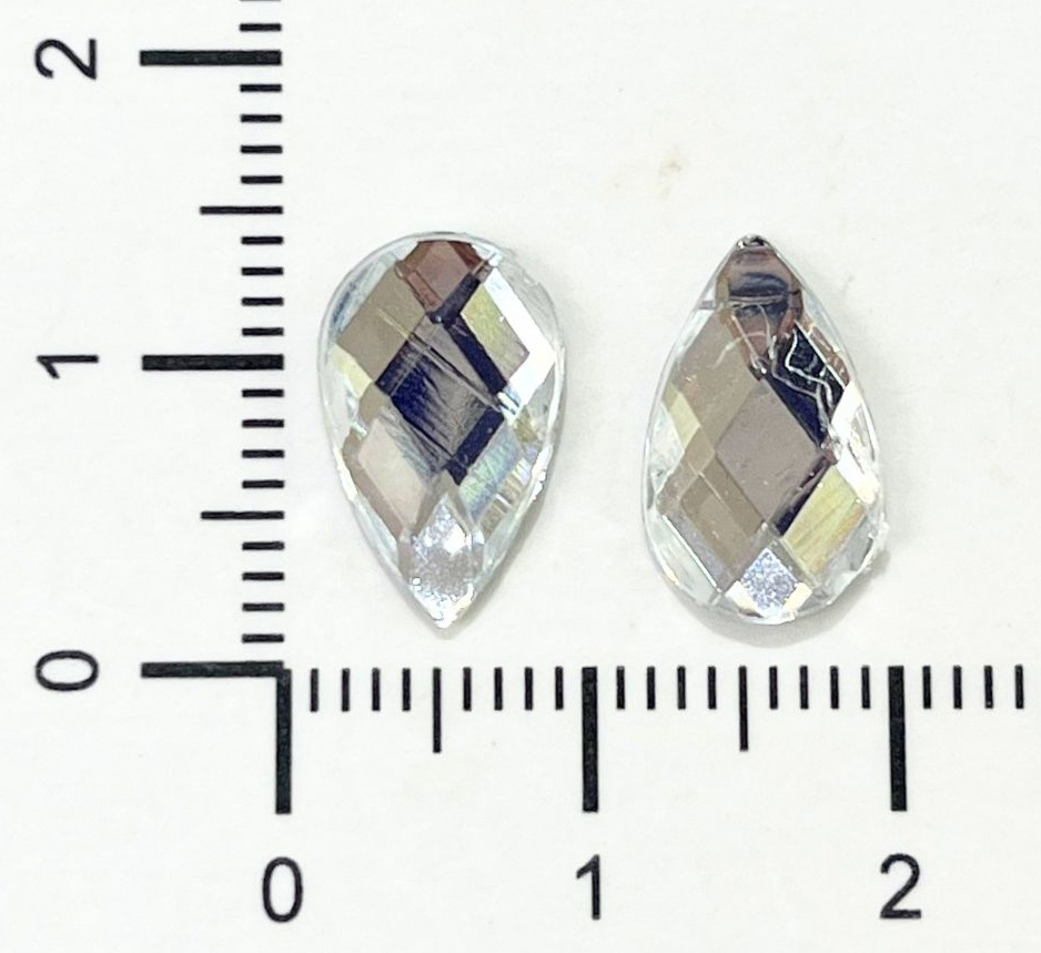 Gemas termopegables plateadas gota 8x12mm x 20un  