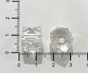 Cairel acrílico transparente hexágono pasante 12mm x 10gr