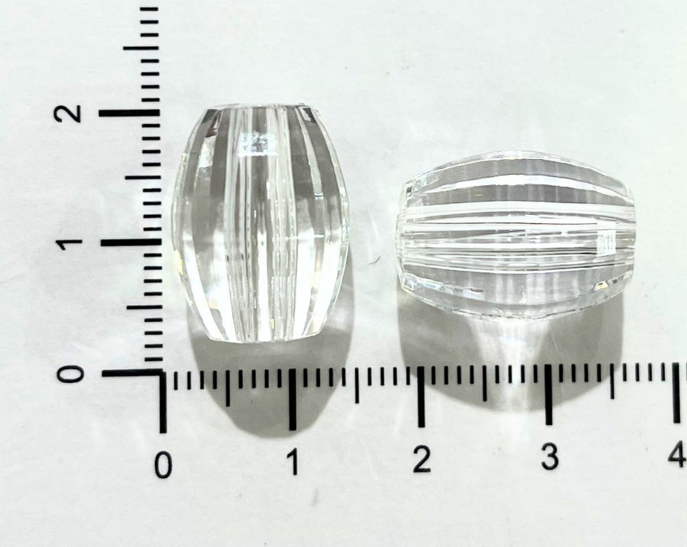 Cairel acrílico transp. semilla pasante 18x13mm x 20gr 