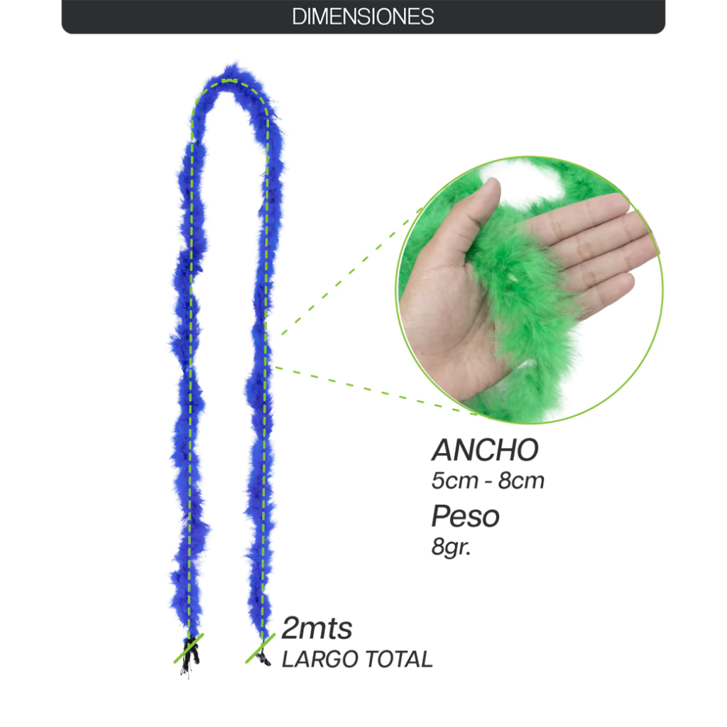 Boa de plumas violeta x 2mt.