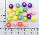 Corazón plano 7mm multicolor c/blanco x 15 gr.