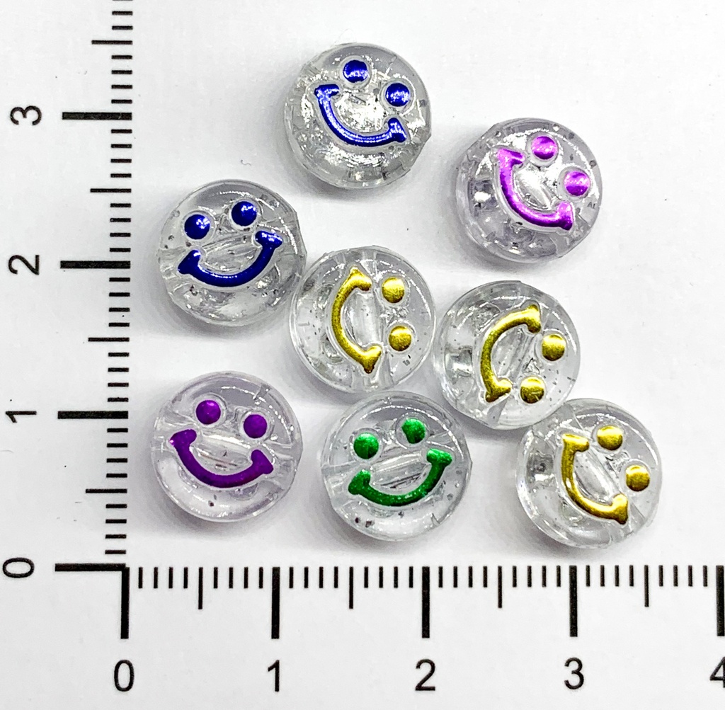 Cuentas infantiles smile transp. 10mm x 10 grs.