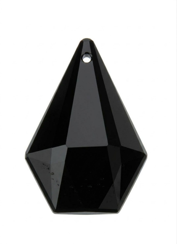Gema acrílica gota hexagonal 28x20mm negra x 20 un.
