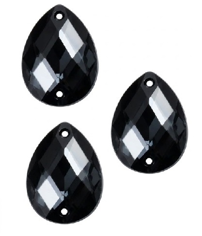Gema acrílica gota 13x18mm negra x 25 un.