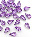 Gema engarzada gota lila brillo 8x13mm x 10un.
