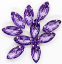 Gema engarzada navette lila brilloso 7x15mm x 10un.