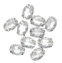 Gema engarzada oval plata 10x14 mm x 10un.