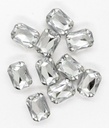 Gema engarzada plata rectangular 8x10 mm x 25un.