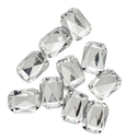 Gema engarzada rectangular plata 13x18 mm x 10un.
