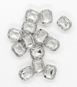 Gema engarzada rectangular plata 6x8mm x 50un.