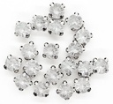 Gema engarzada plata redonda 6 mm x 100un.