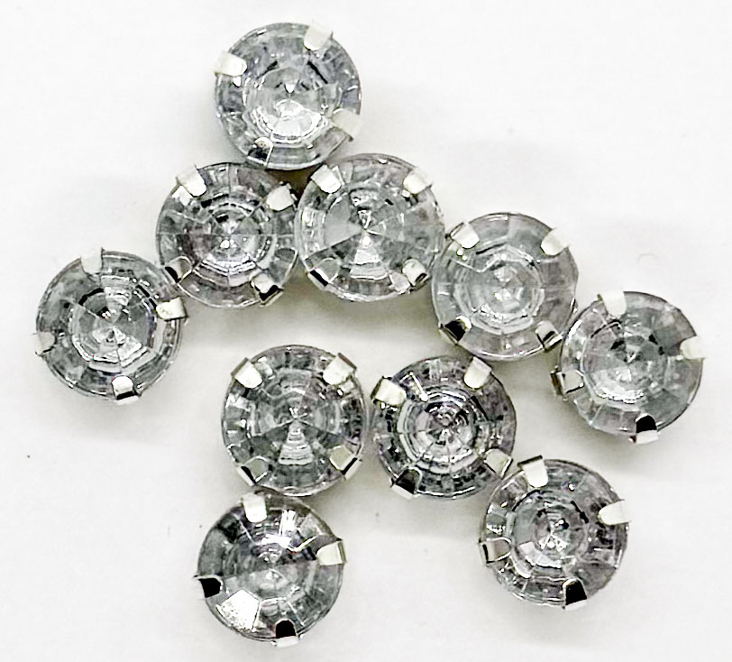 Gema engarzada redonda plata 8mm x 10un.