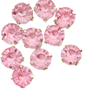 Gema engarzada redonda rosa brillo 8mm x 25un.