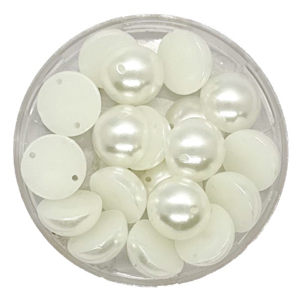 Media perla p/coser 12mm blanca x 10g