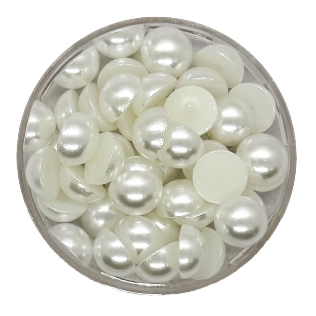 Media perla p/pegar 10mm blanca x 10g