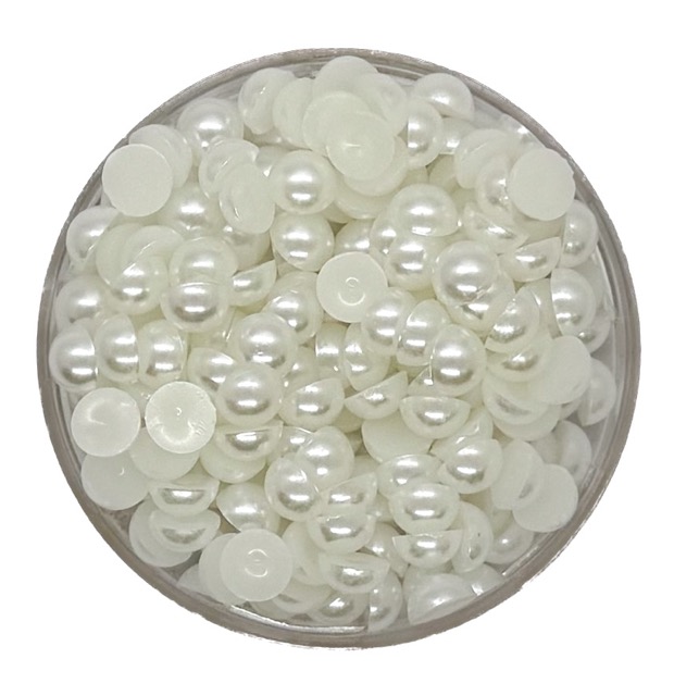 Media perla p/pegar 6mm blanca x 10g