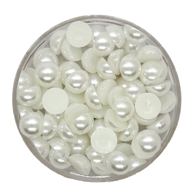 Media perla p/pegar 8mm blanca x 10 g
