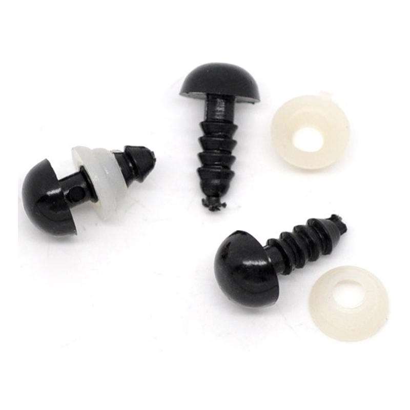 Ojos plásticos con tarugo y seguridad 12mm x 10un