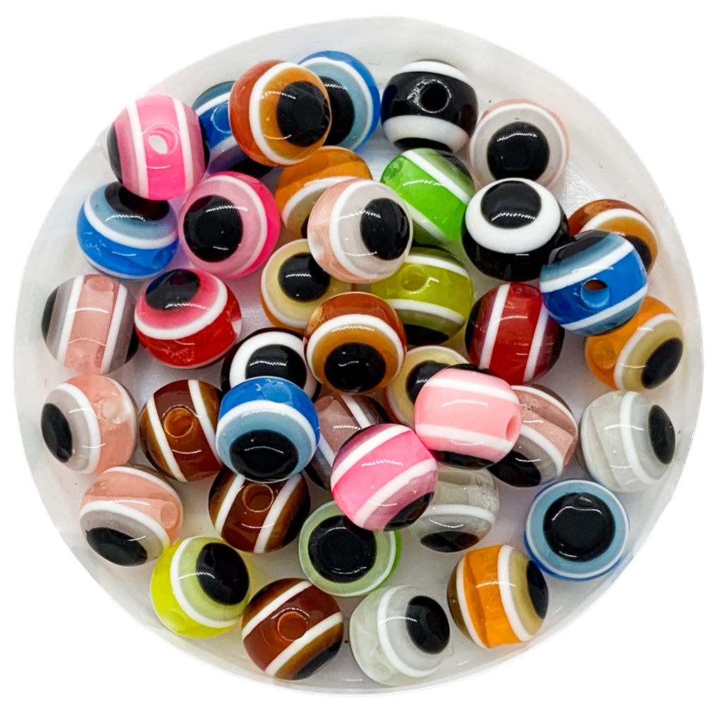 Ojos turcos redondos mix color 8mm x 20un.