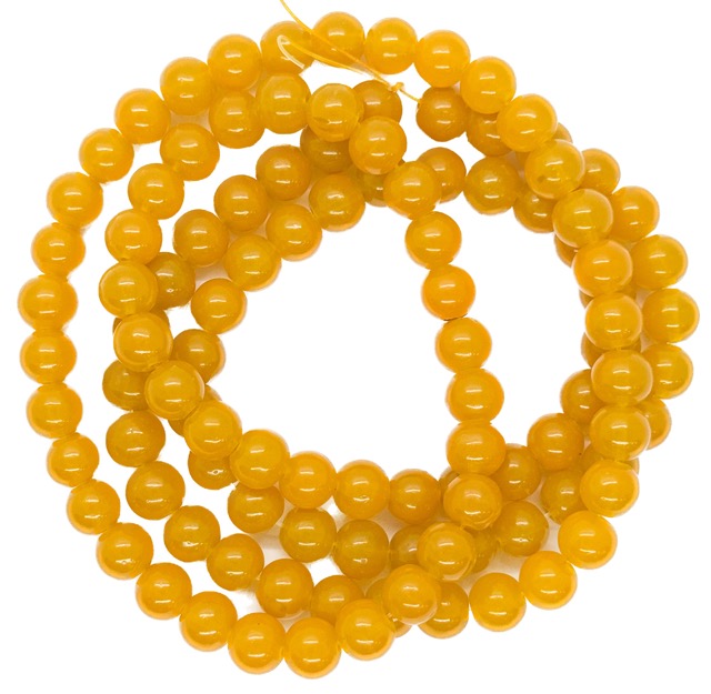 Perla vidrio opalina 8 mm mostaza