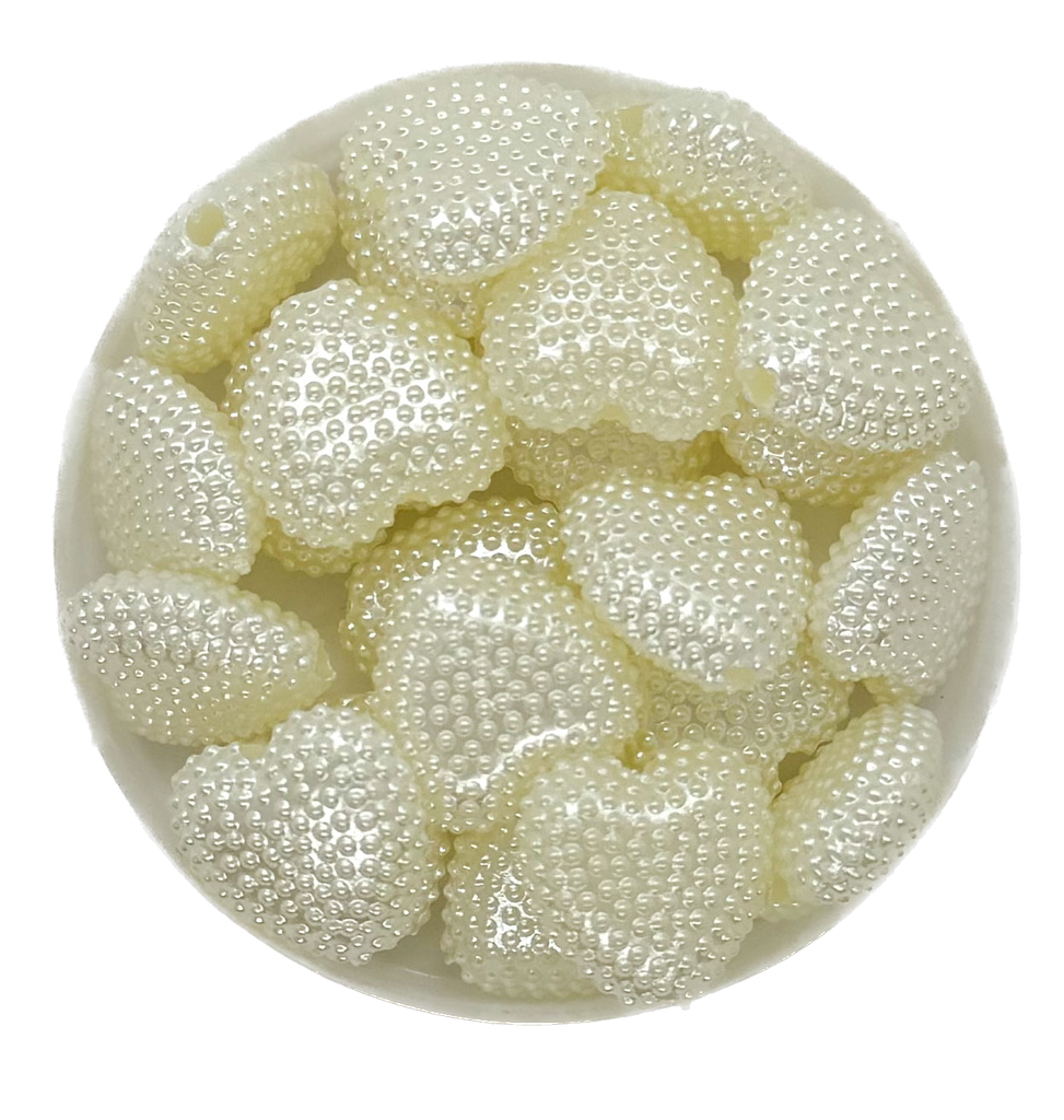 Perla de río plástica corazón multip 12mm x 10gr.
