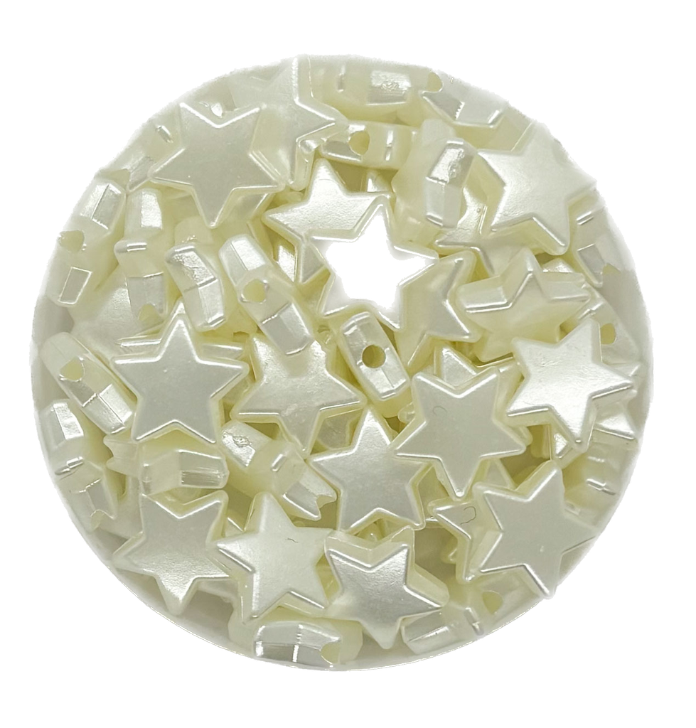 Perla de río plástica estrella 12mm x 10gr.