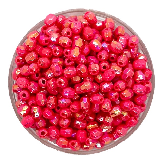 Perla opaca AB hex. rosa chicle 4mm x 10gr.