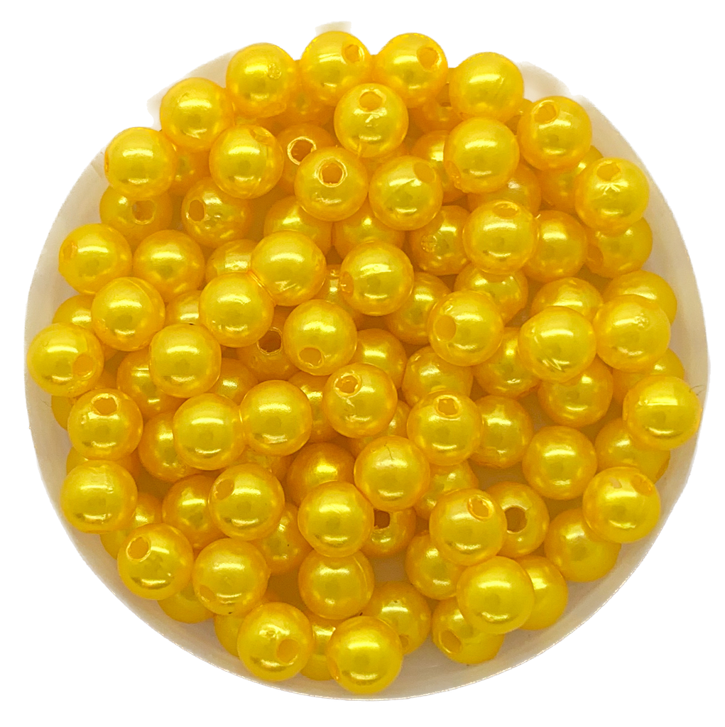 Perla plástica perlada amarillo oro 6mm x 10g