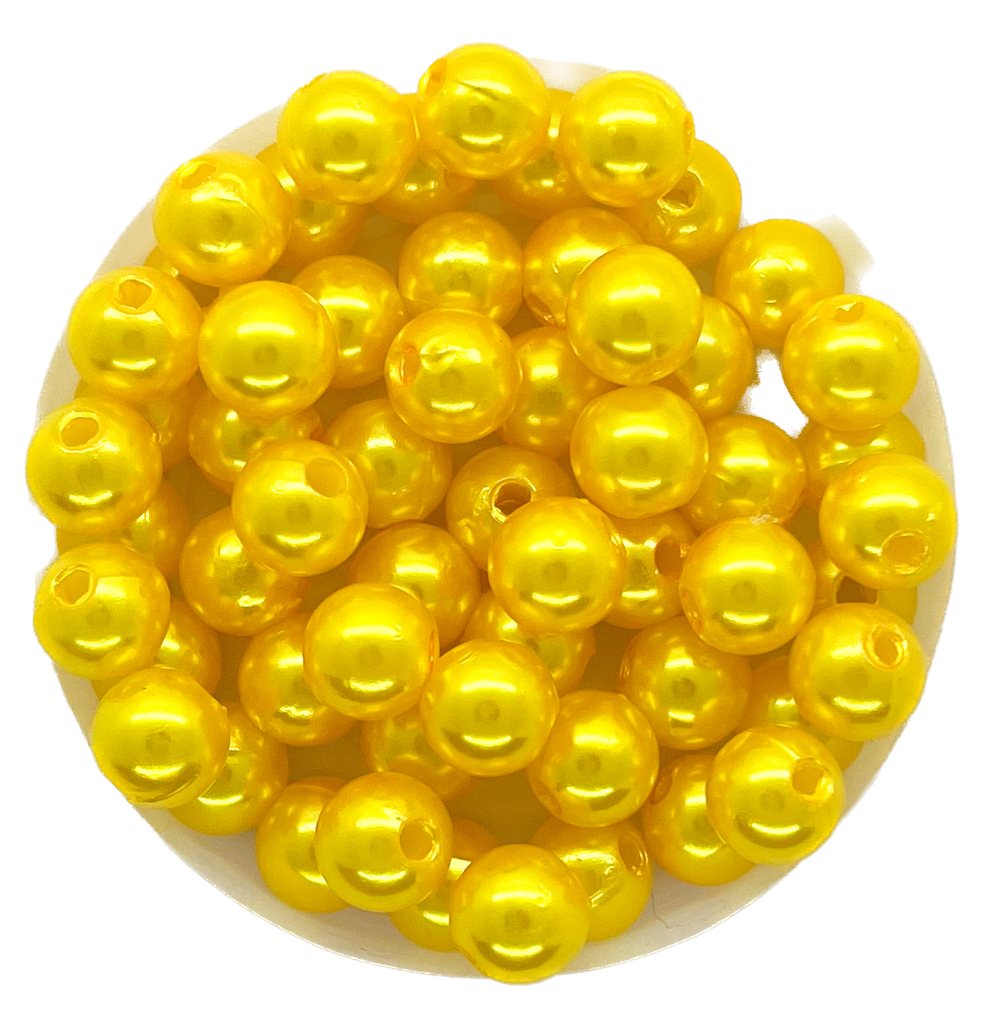 Perla plástica perlada amarillo oro 8mm x 10g
