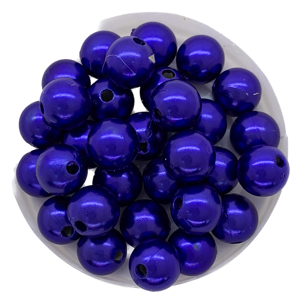 Perla plástica perlada azúl 10mm x 10g