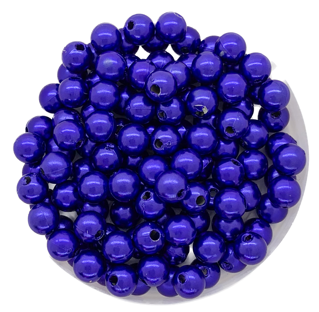 Perla plástica perlada azúl 6mm x 10g