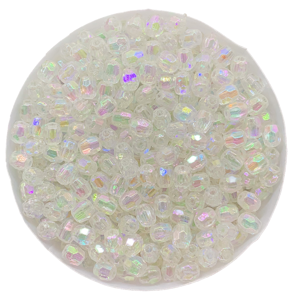 Perla transparente AB hex. transparente 4mm x 10gr. #22